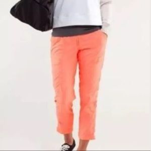 Lululemon Street To Studio Crop Pants Neon Coral